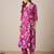 Pink printed cotton kurta trouser set