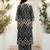 Black printed cotton kurta trouser set