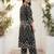 Black printed cotton kurta trouser set