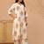 Off white printed cotton kurta trouser set