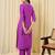 Purple embroidered silk kurta trouser set