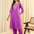 Purple embroidered silk kurta trouser set