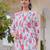 White printed cotton kurta trouser set