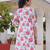 White printed cotton kurta trouser set