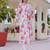White printed cotton kurta trouser set