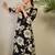 Black printed cotton kurta trouser set