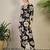 Black printed cotton kurta trouser set
