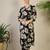 Black printed cotton kurta trouser set