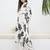 White printed viscose rayon kurta trouser set