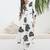 White printed viscose rayon kurta trouser set