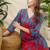 Red printed cotton kurta trouser set