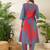 Red printed cotton kurta trouser set