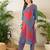 Red printed cotton kurta trouser set