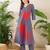 Red printed cotton kurta trouser set