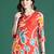 Orange printed cotton kurta trouser set
