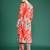 Orange printed cotton kurta trouser set