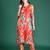 Orange printed cotton kurta trouser set