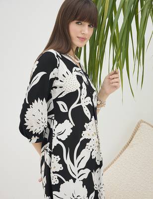 Black printed viscose rayon kurta trouser set 2