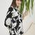 Black printed viscose rayon kurta trouser set