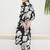 Black printed viscose rayon kurta trouser set