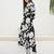 Black printed viscose rayon kurta trouser set