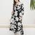 Black printed viscose rayon kurta trouser set