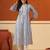 Blue printed cotton kurta trouser set