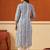 Blue printed cotton kurta trouser set