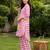 Pink printed cotton kurta trouser set