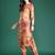 Orange printed cotton kurta trouser set