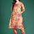 Orange printed cotton kurta trouser set