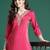 Pink embroidered silk kurta trouser set