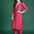 Pink embroidered silk kurta trouser set