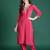 Pink embroidered silk kurta trouser set