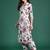 White printed cotton kurta trouser set