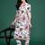 White printed cotton kurta trouser set