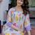 Off white printed cotton kurta trouser set