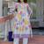 Off white printed cotton kurta trouser set