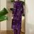Purple embroidered cotton kurta trouser set