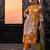Yellow printed cotton kurta trouser set