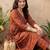Maroon printed cotton kurta trouser set