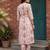 Off white printed cotton kurta trouser set