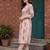Off white printed cotton kurta trouser set