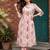 Off white printed cotton kurta trouser set