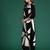 Black printed viscose rayon kurta trouser set