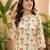 Off white printed cotton kurta trouser set