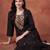 Black embroidered silk kurta trouser set