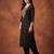 Black embroidered silk kurta trouser set