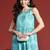 Blue printed cotton kurta trouser set