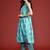 Blue printed cotton kurta trouser set
